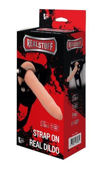 Реалистичный страпон REALSTUFF STRAP ON REAL DILDO Sex Aura | Зображення 3
