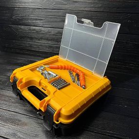 Шуруповерт ударный бесщеточный с набором инструмента 24Vв боксе 5546 Желтый с черным