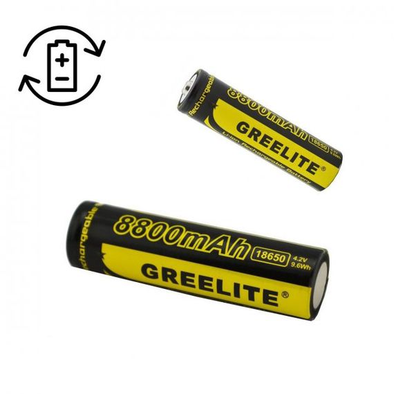 Акумулятор (1шт) 18650 Greelite 4.2V 9.6Wh Li-ion батарейка для ліхтарика | Зображення 3