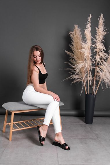 Шлепанцы женские Fashion Luna 2858 38 размер 245 см Черный | Зображення 9