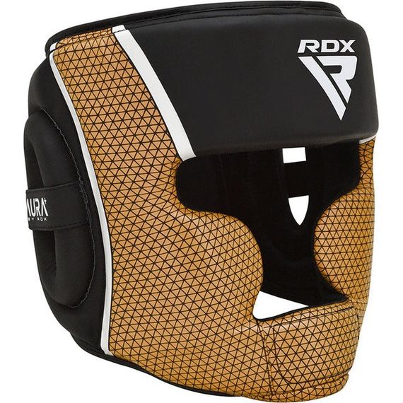 Шолом боксерський  RDX AURA PLUS T-17 Black Golden M (капа у комплекті) | Зображення 2