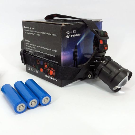 Мощный аккумуляторный налобный фонарик, Фонарь на голову для туристов, Налобный тактический фонари LG-74 | Зображення 1