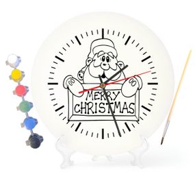 Дитячий набір для творчості годинник розмальовка З Різдвом 30 см (Г0068)