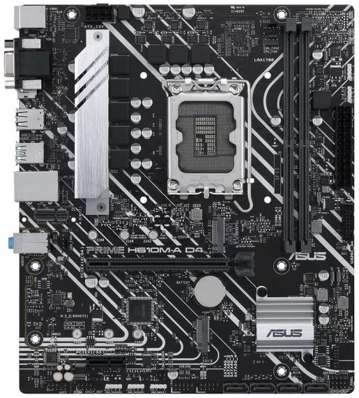 Материнcкая плата ASUS PRIME H610M-A D4-CSM s1700 H610 2xDDR4 M.2 HDMI D-Sub DP mATX 90MB19P0-M0EAYC