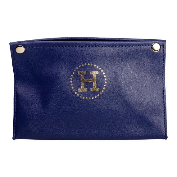 Серветниця з еко шкіри 20×7.5×11.5 см для серветок на кнопках Синій HP-3-213BL | Зображення 1