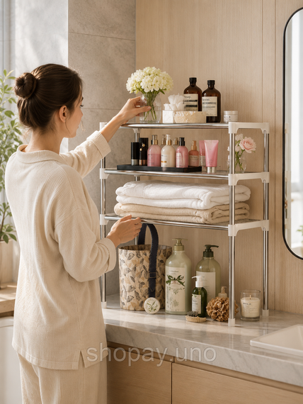 Полка-органайзер для микроволновки Multifunctional storage rack /  Multifunctional storage rack / Кухонна полиця-стелаж | Зображення 1