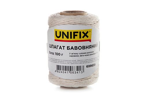 Шпагат бавовняний 100 г на втулці UNIFIX