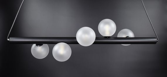 Люстра підвісна на 5 лампочок 26928 Чорний 30-160х25х85 см. | Зображення 3