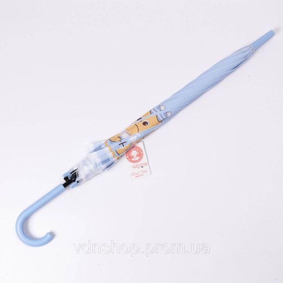 Классический детский зонт-трость полуавтомат из полиэстера прочный надежный 8 спиц диаметр 94 см  Голубой HP-23-11BL | Зображення 2