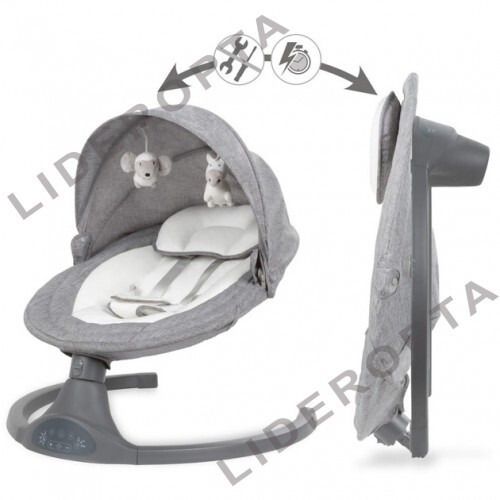 Закачуючий центр-шезлонг-качалка з пультом, москітною сіткою, USB-кабелем, іграшками, Bluetooth, подушкою та регулюванням гойдання XPRO (47742-9074_2354)