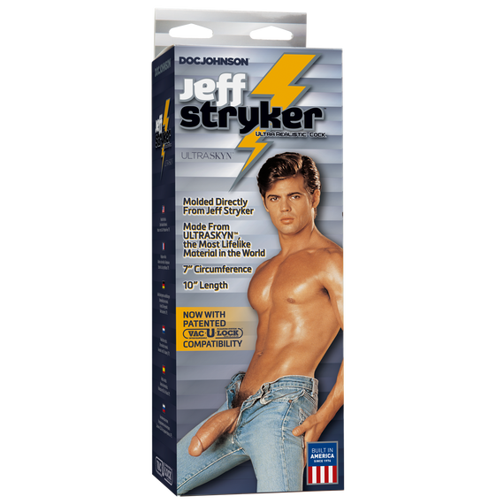 Фалоімітатор Doc Johnson Jeff Stryker White - ULTRASKYN, діаметр 5,4 см, Vac-U-Lock | Зображення 1