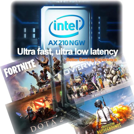 Беспроводная WiFi-карта Ubit AX210 WiFi 6E PCIe до 5400 Мбит/с (6 ГГц/5 ГГц/2,4 ГГц), BT5.3, OFDMA, MU-MIMO, п | Зображення 6