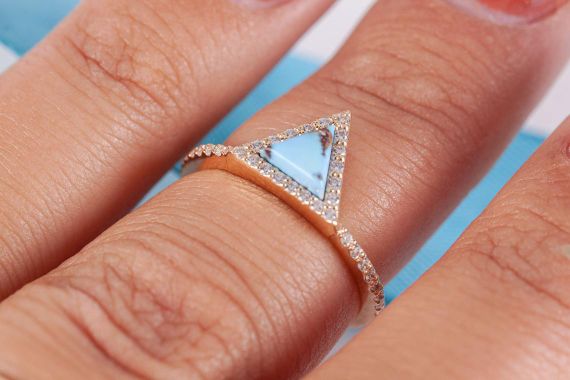 Кольцо из желтого золота с бирюзой 16.5 | Зображення 4