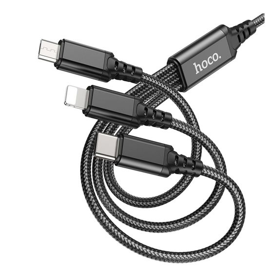 USB Hoco X76 3-in-1 IP+Type-C+Micro 2A | Зображення 2