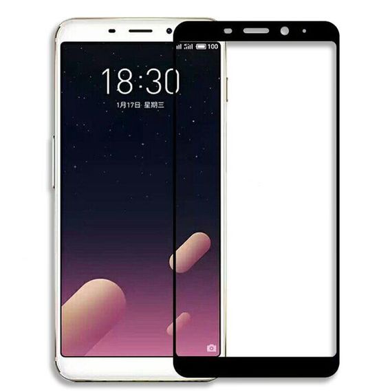 Захисне скло 2.5D на весь екран для Meizu M6S колір Чорний