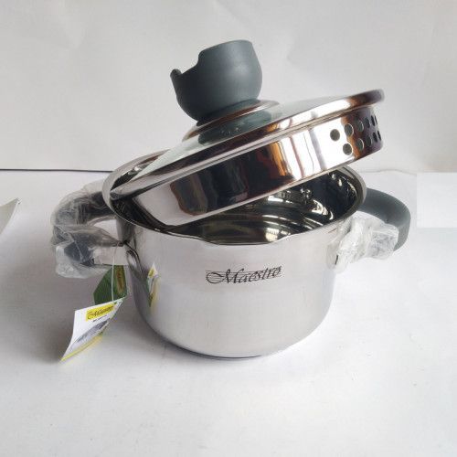 Каструля Maestro MR-3507-16, 1. 7 л, 16 см, з нержавіючої сталі з кришкою, для всіх типів плит | Зображення 8
