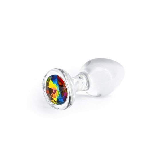 Анальна пробка з кристалом NS Novelties Crystal Desires, скляна, прозора, M sexstyle