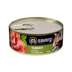 Влажный корм Savory для котят, с индейкой, 100 г