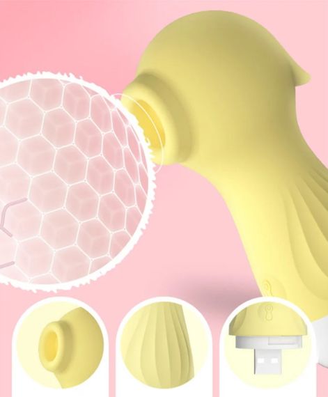 Вакуумний стимулятор "Sexy Seahorse", 10 режимів, колір жовтий Sex Aura | Зображення 1