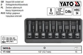 Набор насадок ударных YATO Польша RIBE 1/2" 8 штук YT-1068