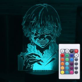 Акриловий світильник-нічник з пультом 16 кольорів Кен Канекі (Ken Kaneki) tty-n000622