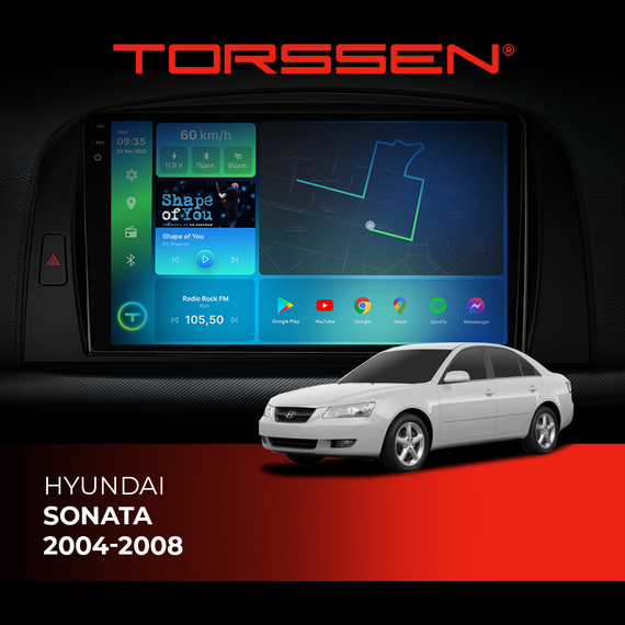 Штатна магнітола Torssen 2K Hyundai Sonata 2004-2008 F96128 4G Carplay DSP