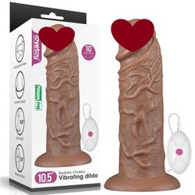 Вібратор на присосці з пультом керування 10.5'' Realistic Chubby Vibrating Dildo Sex Aura