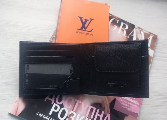 Мужской кожаный кошелек Louis Vuitton black | Зображення 1