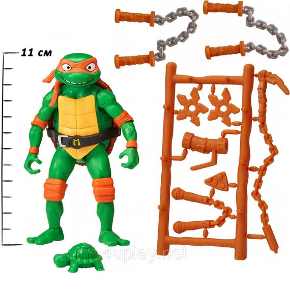 Фігурка Черепашки-ніндзя Мікеланджело 11 см Teenage Mutant Ninja Turtles Mutant Mayhem 4.25” Michelangelo TMNT Оригінал