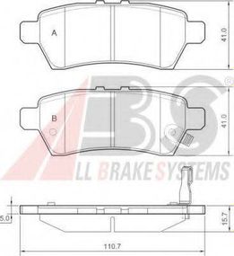 Колодка гальм. диск. NISSAN NAVARAPATHFINDER задн. (вир-во ABS) A.B.S. 37536 на NISSAN ARMADA (R51)