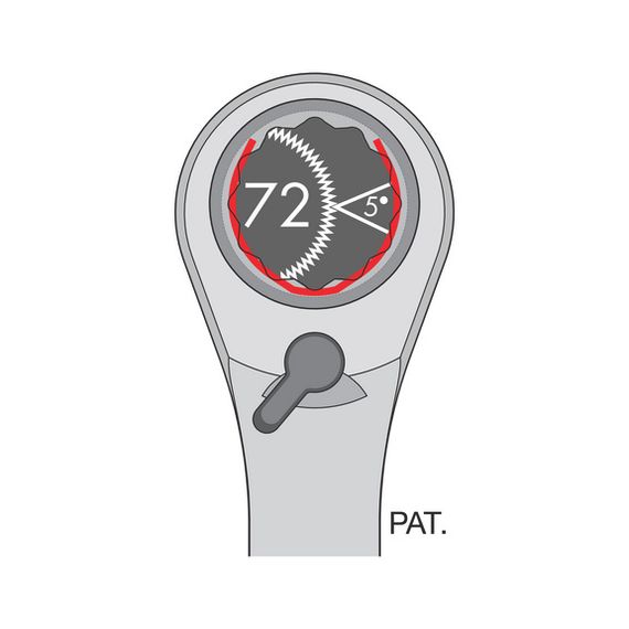 Набір комбінованих ключів Wurth з тріскачкою та перемикачем 8шт Zebra | Зображення 3