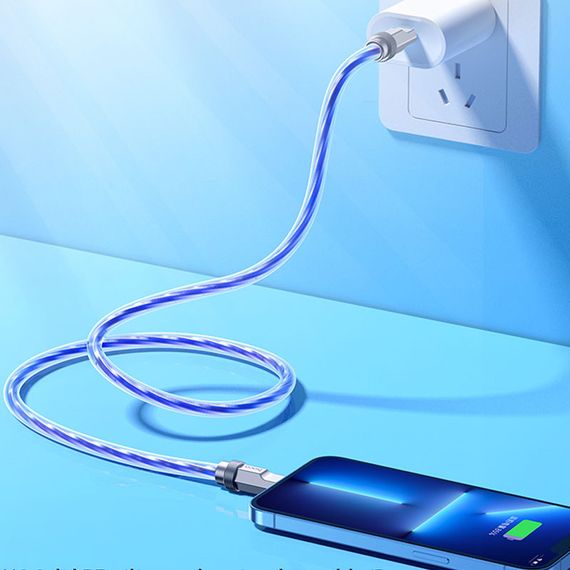 Дата кабель Hoco U113 Solid 20W Type-C to Lightning (1m) Blue | Зображення 4