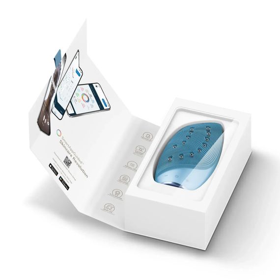 Очищувальна щітка для обличчя GESKE Sonic Thermo Facial Brush&Face-Lifter 8в1 white, Блакитний | Зображення 8