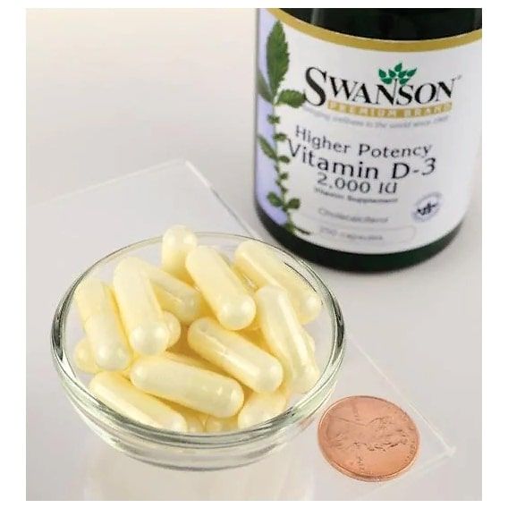 Витамин D Swanson Vitamin D3 - Higher Potency 50 mcg 250 Caps SWA-11210 | Зображення 1