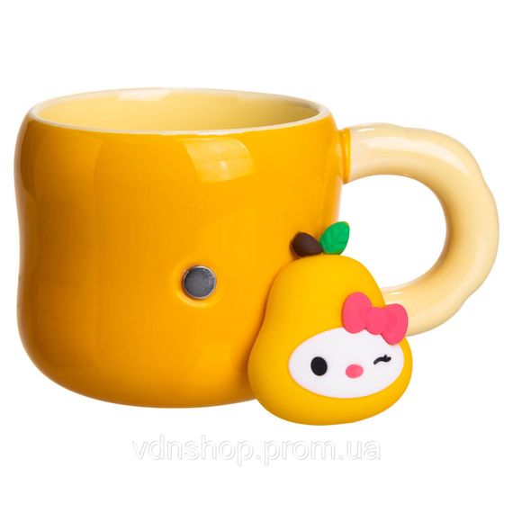 Кубок порцелянова з магнітом Sanrio 400 (мл) подарункова кружка прикольна чашка для дітей на подарунок Помаранчевий FM-37B | Зображення 2