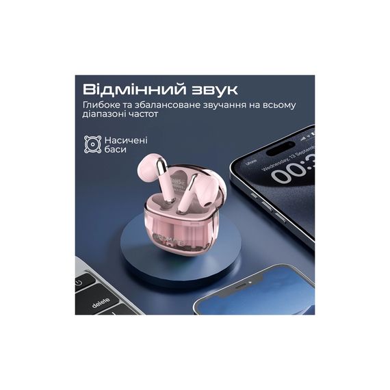 Навушники Promate TransPods Pink (transpods.pink) | Зображення 3