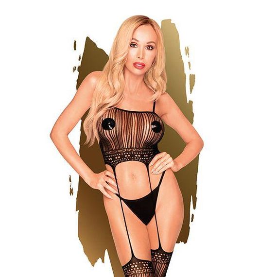 Бодистокинг с топом и чулками на подвязках Penthouse - Sex Dealer Black S/L Sex Aura