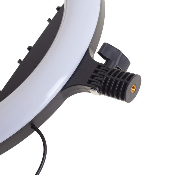 Кольцевая лампа блогера с 3 держателями LED 24W CCT 36 см (TE-053) | Зображення 6