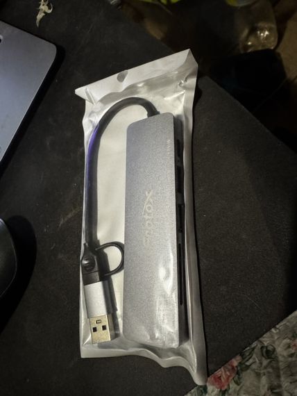 USB-концентратор Адаптер Airsky USB и USB C 5-в-1 3USB 3.0 USB C PD Card Reader серый. | Зображення 3