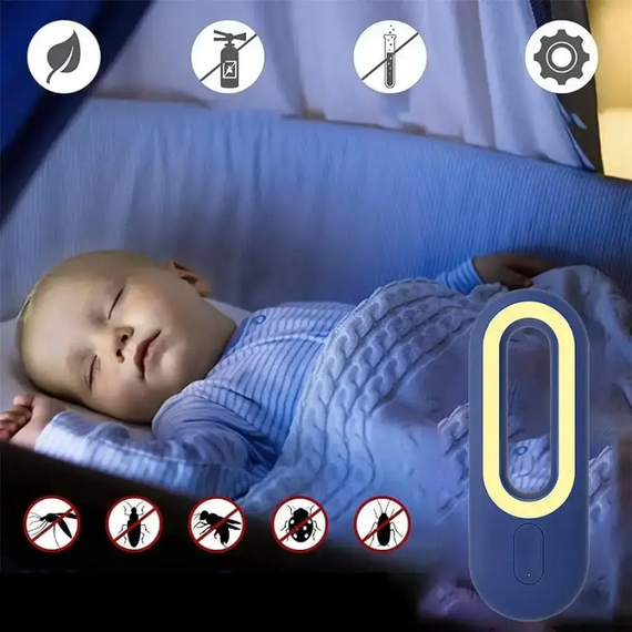 Лампа проти комарів, антимоскітна лампа нічник 2в1 від мережі, відлякувач комарів із функцією нічника | Зображення 3