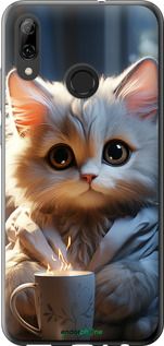 Чохол на Huawei P Smart 2019 Білий кіт "5646u-1634-2448"