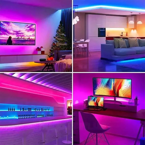 Світлодіодна LED стрічка Bluetooth 2х12,5м USB + пульт SMD 5050 XPRO (234571779_369) | Зображення 6