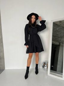 Женское красивое легкое платье хлопковое NB24005 размер 46/48, цвет черный