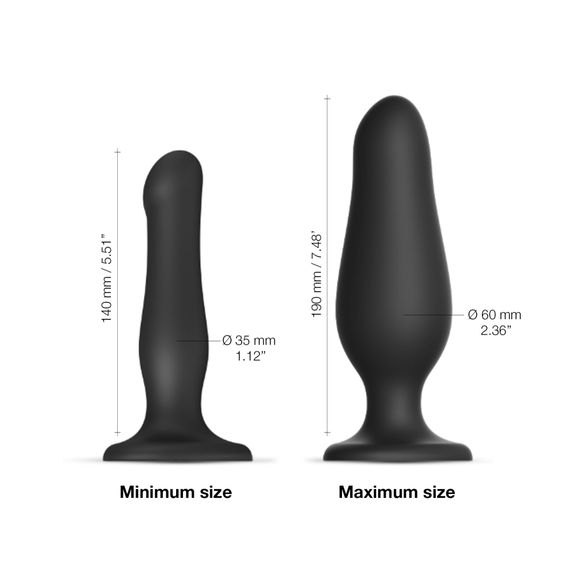 Надувний фалоімітатор Strap-On-Me INFLATABLE DILDO PLUG - NOIR, кулька всередині, діаметр до 6 см | Зображення 5