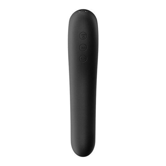 Вакуумний стимулятор з вібрацією Satisfyer Dual Kiss, Чорний | Зображення 2