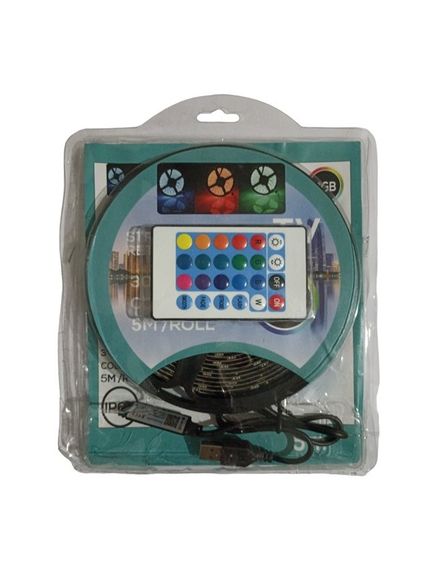 Светодиодная лента  LED Strip Light SMD 5050 RGB (30 LED/m) 5 м для подсветки телевизора и интерьера от USB на силиконе с пультом управления | Зображення 1