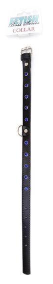 Нашийник зі штучної шкіри з кристалами Fetish Boss Series - Collar Navy Blue Crystal, BS3300118 Sex Aura | Зображення 2
