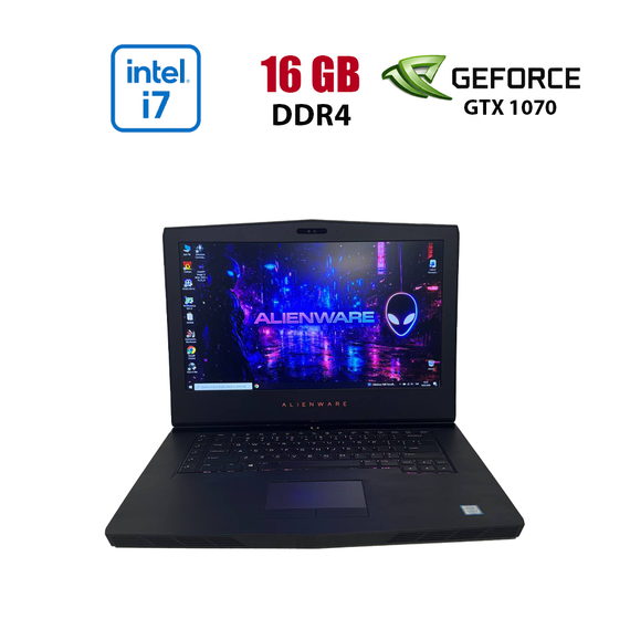 Ігровий ноутбук Dell Alienware 15 R3 / 15.6" (1920x1080) IPS / Intel Core i7-7700HQ (4 (8) ядра по 2.8 - 3.8 GHz) / 16 GB DDR4 / 256 GB SSD + 1000 GB HDD / nVidia GeForce GTX 1070, 8 GB GDDR5, 256-bit / WebCam б/в