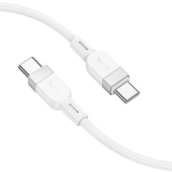 Дата кабель Hoco X109 Energy silicone Type-C to Type-C 60W (1m) White | Зображення 1
