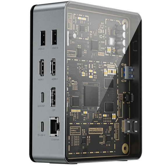 Перехідник HUB WIWU Matrix docking station 16in1 W1601 Gray | Зображення 2